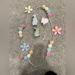 Easter Garland and wood bunnies